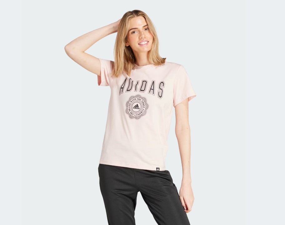 Футболка жіноча Adidas Pink Collegiate Graphic Tee IZ1158 IY9080