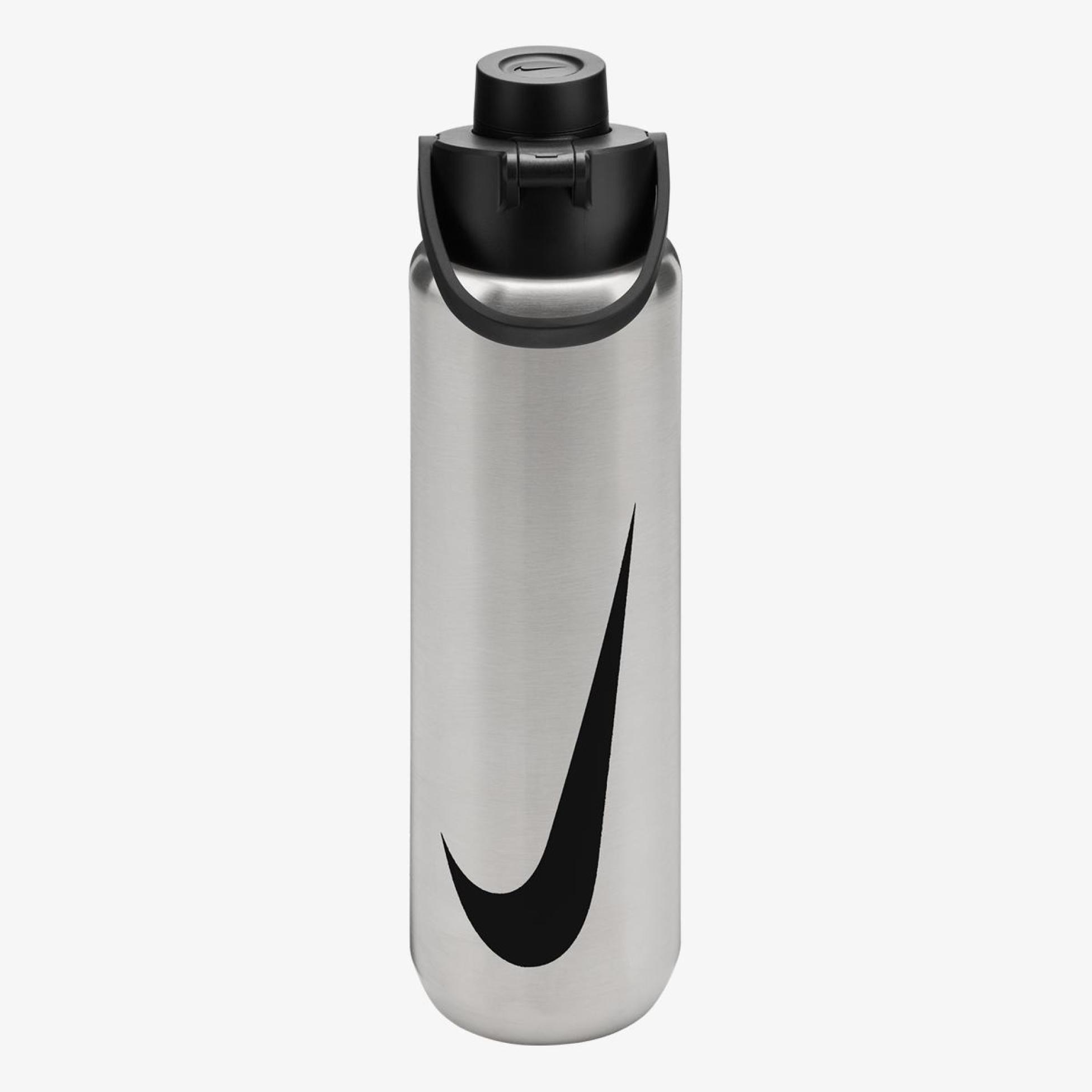 Пляшка NIKE SS RECHARGE CHUG BOTTLE 24 OZ RFSH BRUSHED STAINLESS STEEL/BLACK/BLACK 24OZ N.101.3799.953.24