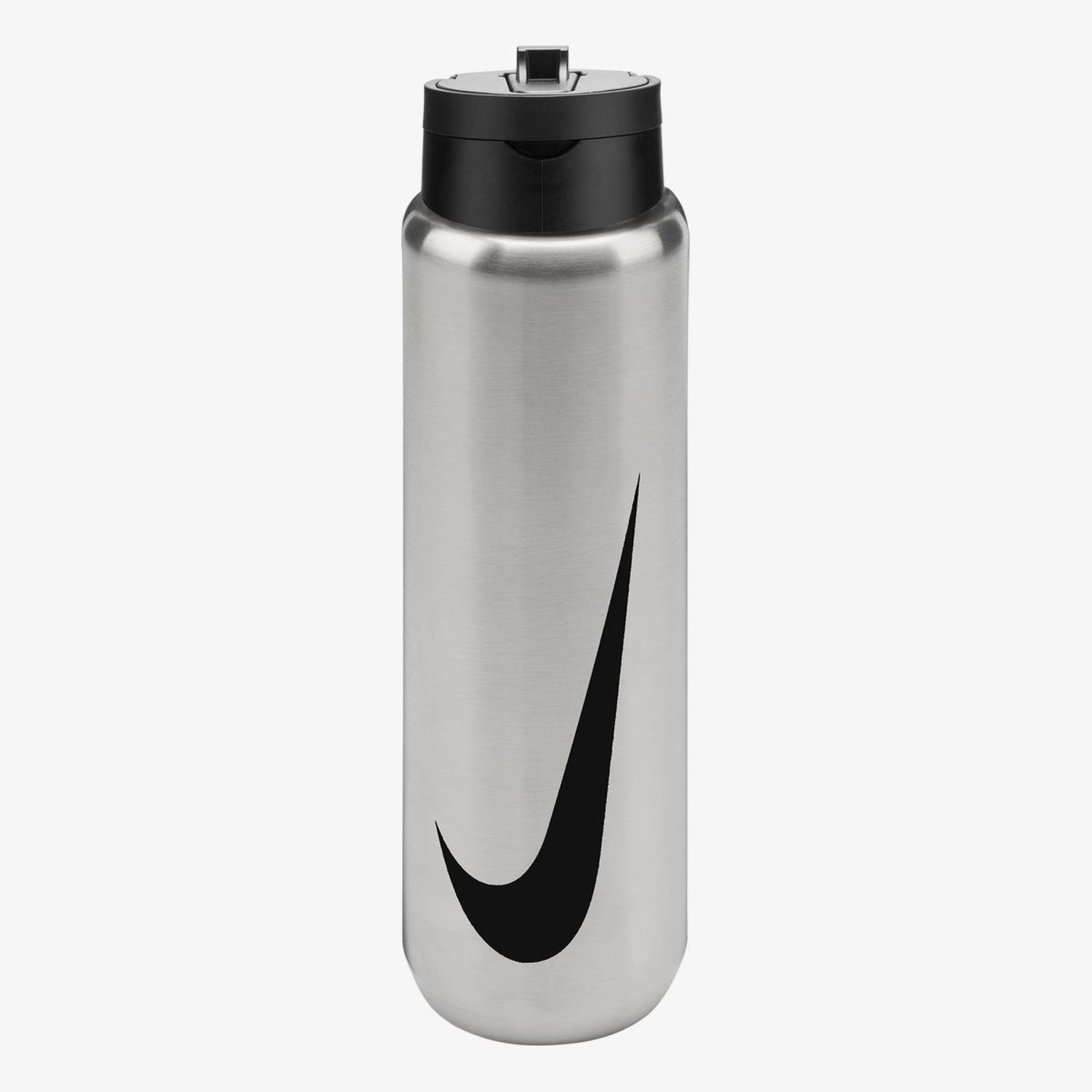Пляшка NIKE SS RECHARGE STRAW BOTTLE 24 OZ RFSH BRUSHED STAINLESS STEEL/BLACK/BLACK 24OZ N.101.3795.953.24