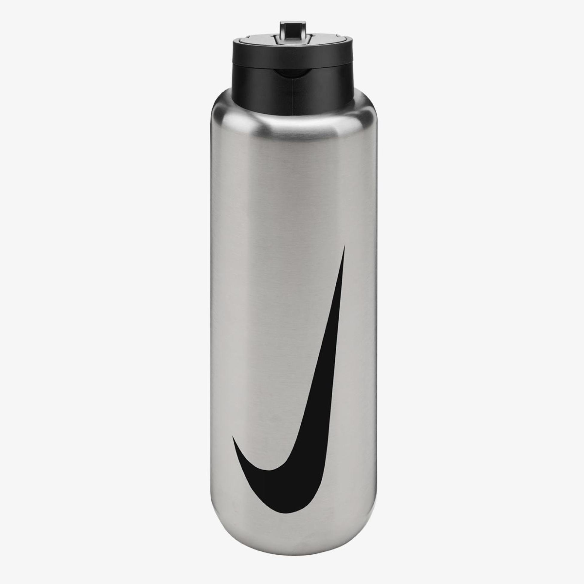 Пляшка NIKE SS RECHARGE STRAW BOTTLE 32 OZ RFSH BRUSHED STAINLESS STEEL/BLACK/BLACK 32OZ N.101.3796.953.32