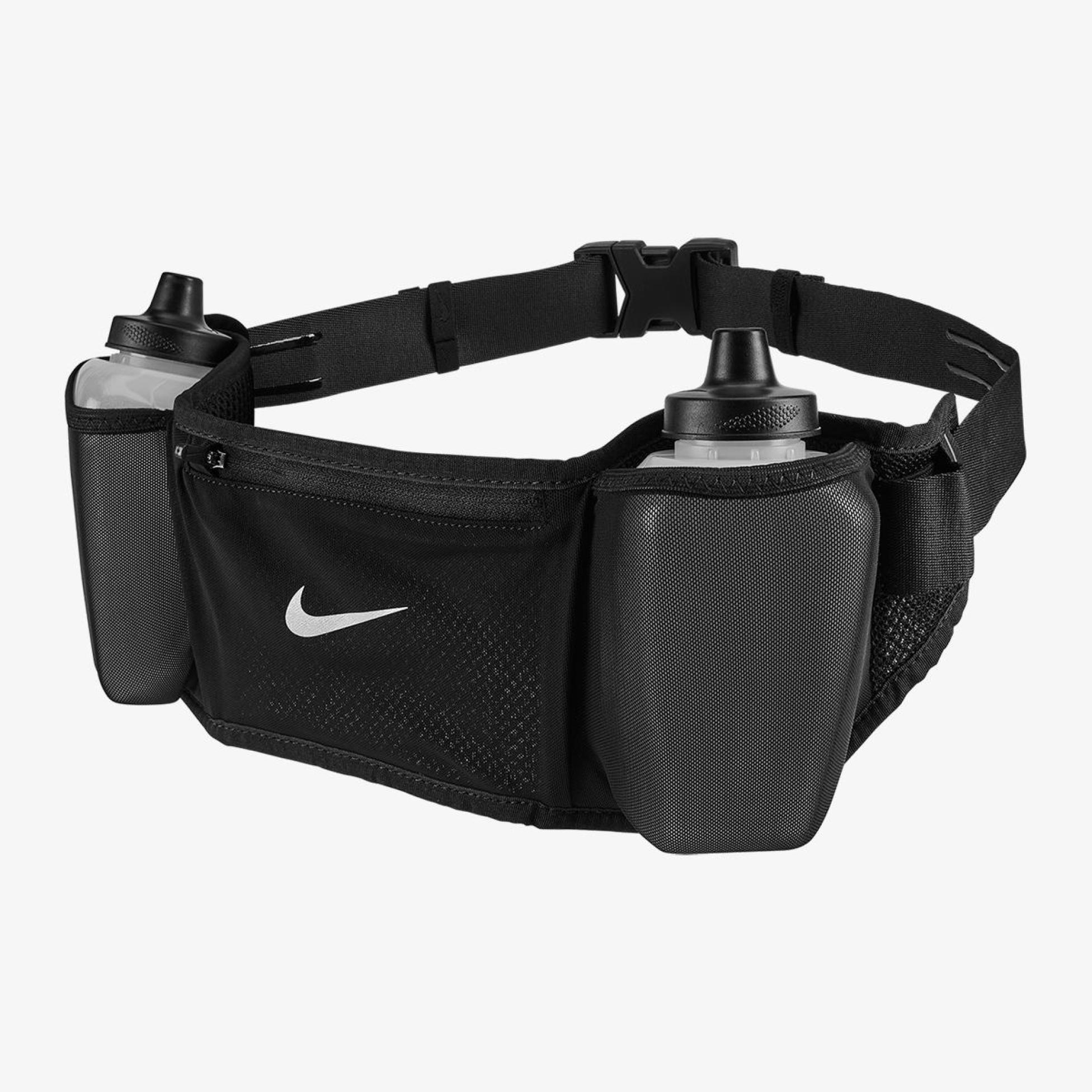 Сумка на пояс з пляшкою NIKE FLEX STRIDE DBL BOTTLE BELT 24 OZ BLACK/BLACK/SILVER OSFM N.100.3444.082.OS