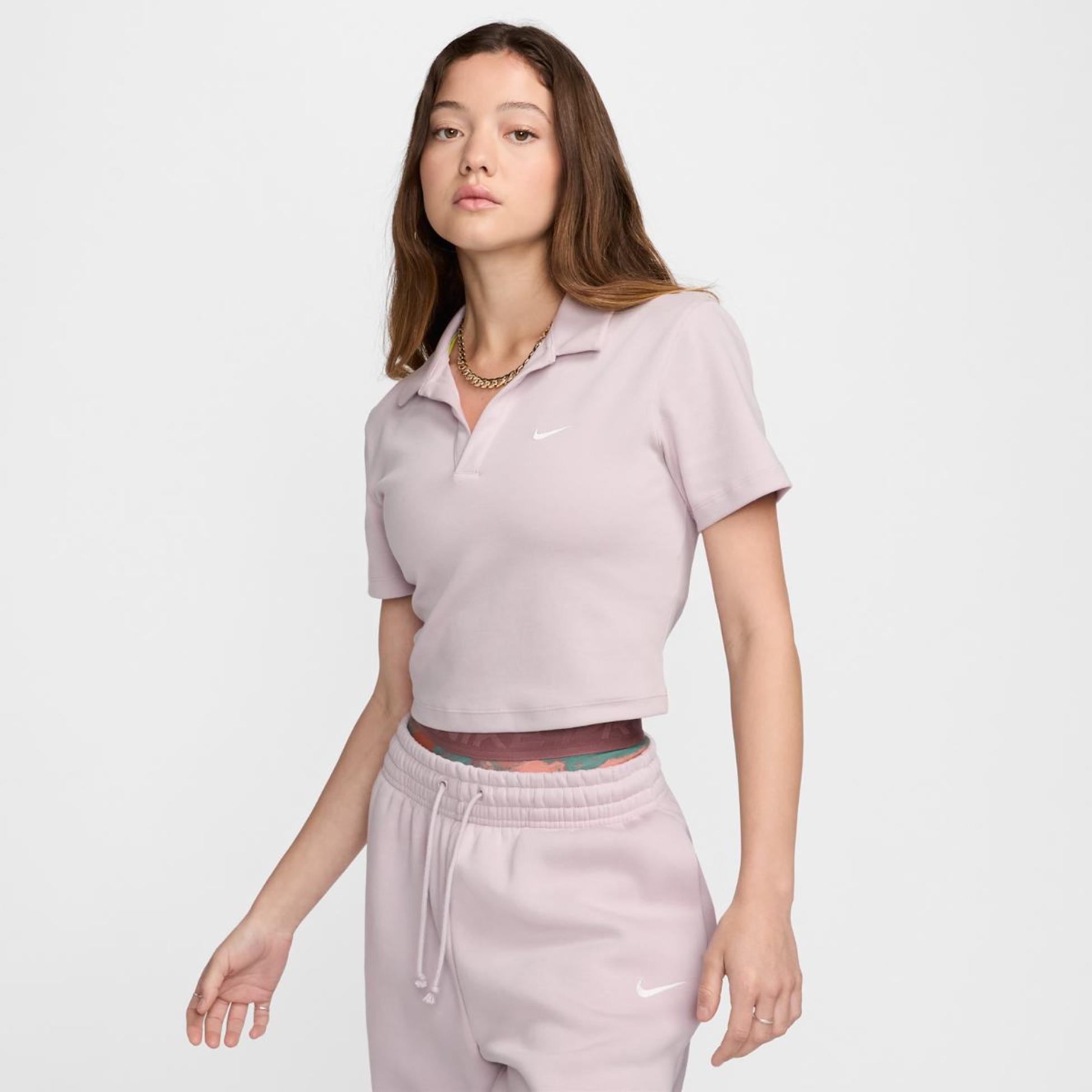 Жіноче поло NIKE W NSW ESSNTL SS POLO CRP TOP DV7884-019